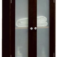 Wood and glass wall cabinet
