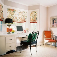 office-with-fabric-roman-shades