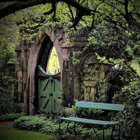 Garden bench and gate