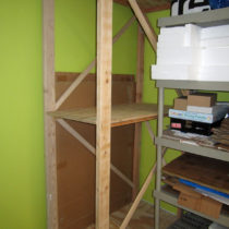 Box storage shelving completed