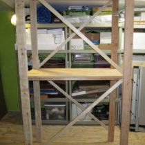 Building the box storage shelving unit – nearly complete