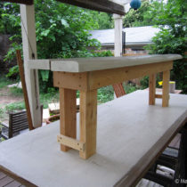 Narrow-stance garden bench – 3/4 view