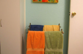 Old towel rack, which takes up some valuable floor space