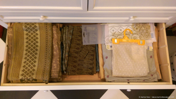 Storage cabinet fabric drawer