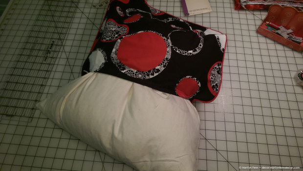Stuff with a pillow form, zip it up and you're done