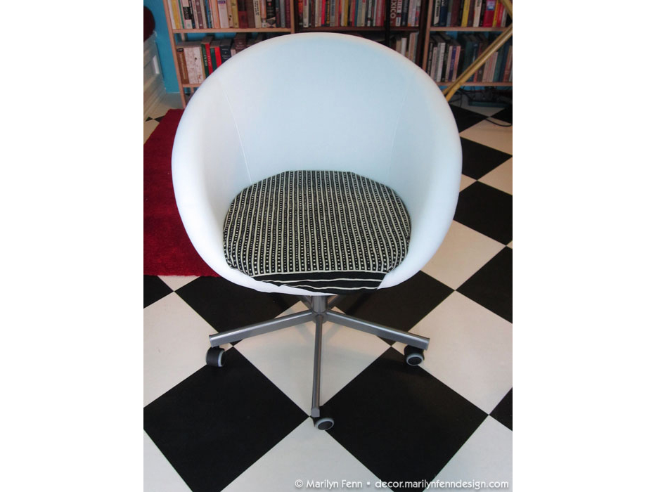 Temporarily embellished Ikea Skruvsta chair