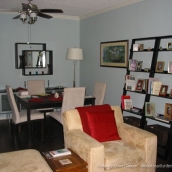 View into the newly decorated dining room