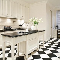 White vintage kitchen cabinets